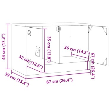 vidaXL Έπιπλο Τηλεόρασης Μαύρο 67x39x44 εκ. από Χάλυβα