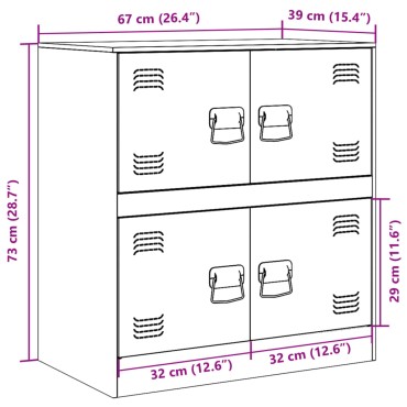 vidaXL Ντουλάπι Μουσταρδί 67x39x73cm από Ατσάλι 1 τεμ.