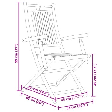 vidaXL Σετ Επίπλων Bistro 3 τεμ. από Μπαμπού 45x45cm