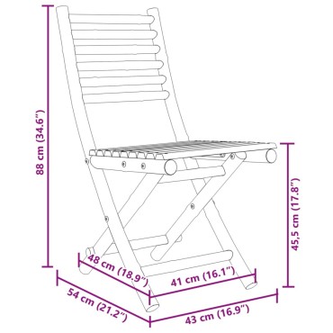 vidaXL Σετ Επίπλων Bistro 3 τεμ. από Μπαμπού 45x45x45cm