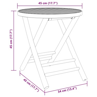 vidaXL Σετ Επίπλων Bistro 3 τεμ. από Μπαμπού 45x45cm