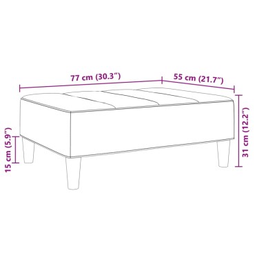 vidaXL Υποπόδιο Σκούρο Γκρι 77x55x31cm Υφασμάτινο 1 τεμ.