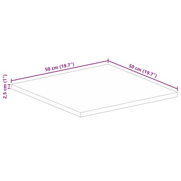 vidaXL Επιφάνεια Τραπεζιού Τετράγωνη 50x50x2,5cm Μασίφ Ξύλο Ακακίας 1 τεμ.