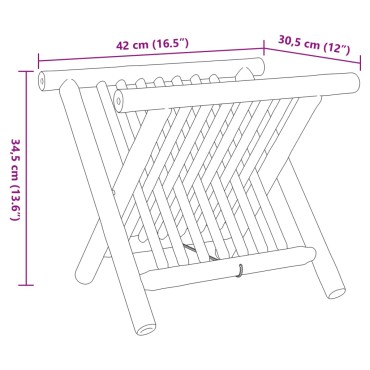 vidaXL Θήκη Περιοδικών 42x30,5x34,5cm Μπαμπού 1 τεμ.