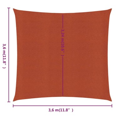 vidaXL Πανί Σκίασης Τερακότα 3,6 x 3,6 μ. από HDPE 160 γρ./μ²