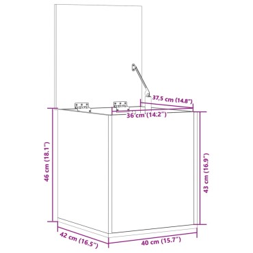 vidaXL Κουτί Αποθήκευσης Sonoma Δρυς 40x42x46cm Επεξεργασμένο Ξύλο 1 τεμ.