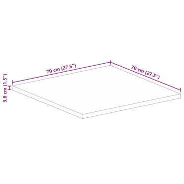 vidaXL Επιφάνεια Τραπεζιού Τετράγωνη 70x70x3,8cm Ανακυκλωμένο Ξύλο 1 τεμ.