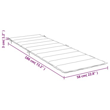 vidaXL Μαξιλάρι Ξαπλώστρας Σκούρο Γκρι 186x58x3 εκ. Ύφασμα