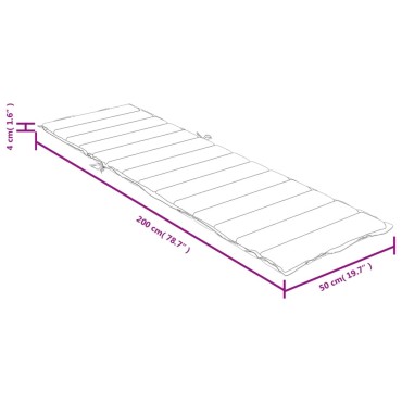 vidaXL Μαξιλάρι Ξαπλώστρας Κόκκινο 200x50x4 εκ. Ύφασμα