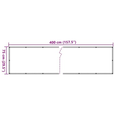 vidaXL Περίφραξη Μπαλκονιού Σχέδιο Ledge Stone Γκρι 400x75 εκ. PVC