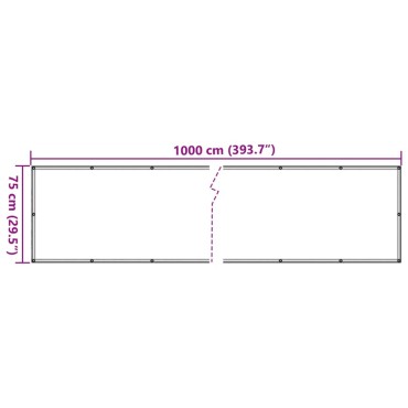 vidaXL Περίφραξη Μπαλκονιού Εμφάνιση Πέτρας 1000x75 εκ. PVC