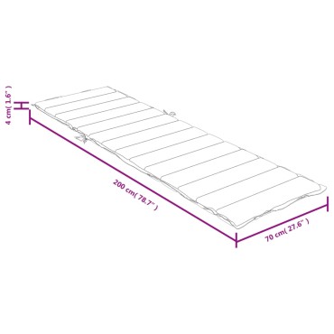 vidaXL Μαξιλάρι Ξαπλώστρας Ανοιχτό Γκρι 200x70x4 εκ. Ύφασμα