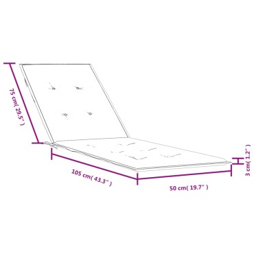 vidaXL Μαξιλάρι Σεζλόνγκ Μπλε (75+105)x50x3 εκ. Υφασμάτινη