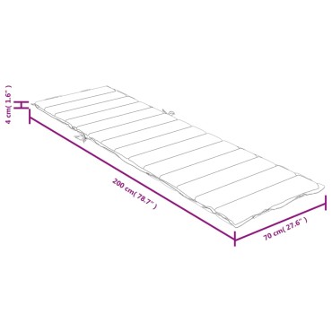 vidaXL Μαξιλάρι Ξαπλώστρας Ανθρακί 200x50x4 εκ. Ύφασμα