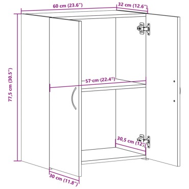 vidaXL Αρχειοθήκη Sonoma Δρυς 60x32x77,5cm από Επεξεργασμένο Ξύλο 1 τεμ.