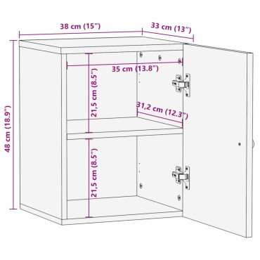 vidaXL Ντουλάπι Μπάνιου Επιτοίχιο 38x33x48cm από Μασίφ Ξύλο Μάνγκο