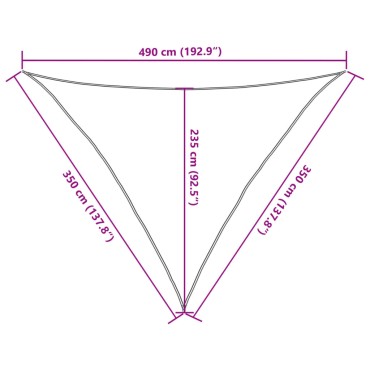 vidaXL Σκίαστρο Ιστιοπλοΐας Γκρι 3,5x3,5x4,9μ. 100% Πολυεστέρας Oxford