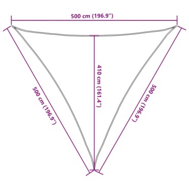 vidaXL Σκίαστρο Ιστιοπλοΐας Αν. Γκρι 5x5x5 μ. 100% Πολυεστέρας Oxford