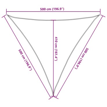 vidaXL Σκίαστρο Ιστιοπλοΐας Χρ. Άμμου 5x5x5 μ. 100% Πολυεστέρας Oxford