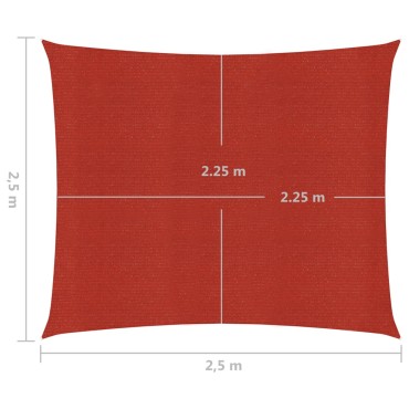 vidaXL Πανί Σκίασης Κόκκινο 2,5 x 2,5 μ. από HDPE 160 γρ./μ²