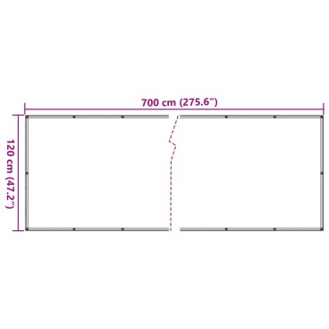 vidaXL Περίφραξη Μπαλκονιού Εμφάνιση Πέτρας 700x120 εκ. PVC