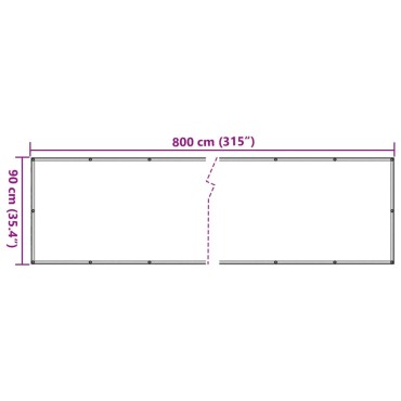 vidaXL Περίφραξη Μπαλκονιού Σχέδιο Ledge Stone Γκρι 800x90 εκ. PVC