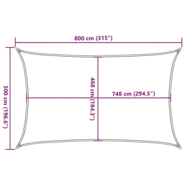 vidaXL Σκίαστρο Ιστιοπλοΐας Αν. Γκρι 8x5 μ. 100% Πολυεστέρας Oxford