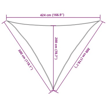 vidaXL Σκίαστρο Ιστιοπλοΐας Αν. Γκρι 3x3x4,24μ. 100%Πολυεστέρας Oxford