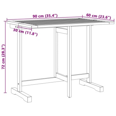 vidaXL Τραπέζι Μπαλκονιού Πτυσσόμενο 90x60x72cm Μασίφ Ξύλο Ακακίας 1 τεμ.