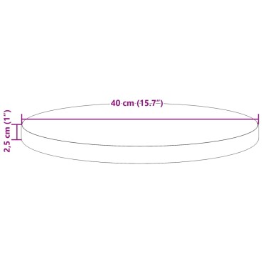 vidaXL Επιφάνεια Τραπεζιού Στρογγυλή Καφέ Κερ. 40x2,5cm Μασίφ Πεύκο 1 τεμ.