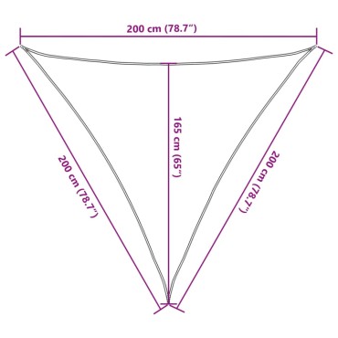 vidaXL Σκίαστρο Ιστιοπλοΐας Μαύρο 2x2x2 μ. 100% Πολυεστέρας Oxford