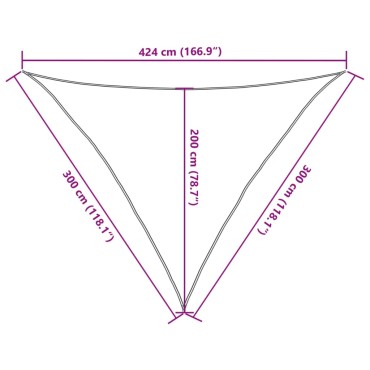 vidaXL Σκίαστρο Ιστιοπλοΐας Χρ. Άμμου 3x3x4,24 μ. Πολυεστέρας Oxford