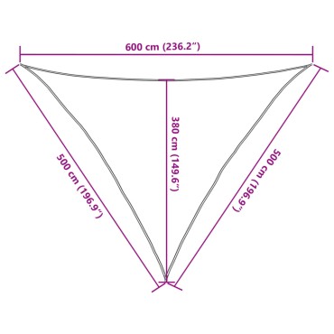 vidaXL Σκίαστρο Ιστιοπλοΐας Χρ. Άμμου 5x5x6 μ. 100% Πολυεστέρας Oxford