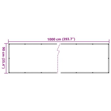 vidaXL Περίφραξη Μπαλκονιού Σχέδιο Ledge Stone Γκρι 1000x90 εκ. PVC