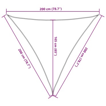 vidaXL Σκίαστρο Ιστιοπλοΐας Ανθρακί 2x2x2 μ. 100% Πολυεστέρας Oxford