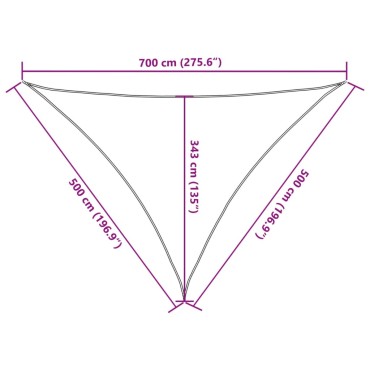 vidaXL Σκίαστρο Ιστιοπλοΐας Μαύρο 7x5x5 μ. 100% Πολυεστέρας Oxford