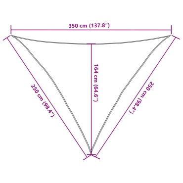 vidaXL Σκίαστρο Ιστιοπλοΐας Χρ. Άμμου 2,5x2,5x3,5μ. Πολυεστέρας Oxford