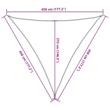 vidaXL Σκίαστρο Ιστιοπλοΐας Χρ. Άμμου 4,5x4,5x4,5μ. Πολυεστέρας Oxford