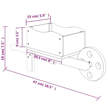 vidaXL Ζαρντινιέρες Καρότσι 2 Τεμ. 47 x 15 x 19 εκ. Μασίφ ξύλο Ελάτης