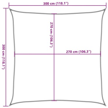 vidaXL Πανί Σκίασης Καφέ 3 x 3 μ. από HDPE 160 γρ./μ²