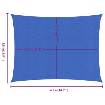 vidaXL Πανί Σκίασης Μπλε Ορθογώνιο 3,5x4,5 μ. από HDPE 160 γρ/μ²