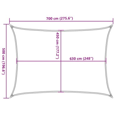 vidaXL Πανί Σκίασης Μπλε Ορθογώνιο 5x7 μ. από HDPE 160 γρ/μ²