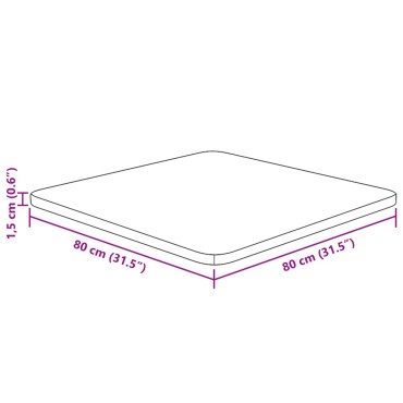 vidaXL Επιφάνεια Τραπεζιού Τετράγωνη 80x80x1,5cm Μασίφ Ξύλο Δρυς 1 τεμ.