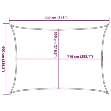 vidaXL Πανί Σκίασης Μπλε Ορθογώνιο 6x8 μ. από HDPE 160 γρ/μ²