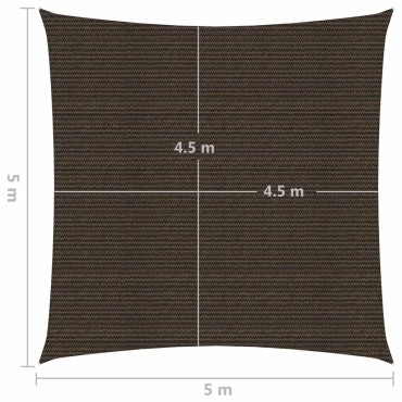 vidaXL Πανί Σκίασης Καφέ 5 x 5 μ. από HDPE 160 γρ./μ²