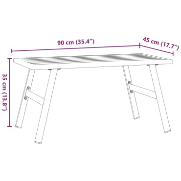 vidaXL Τραπέζι Σαλονιού Κήπου Μαύρο 90x45x35cm Ατσάλι Ηλεκτ. Βαφή 1 τεμ.