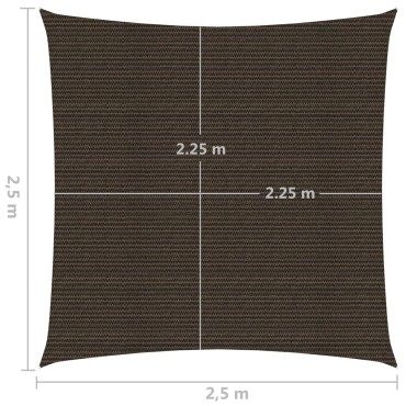 vidaXL Πανί Σκίασης Καφέ 2,5 x 2,5 μ. από HDPE 160 γρ./μ²