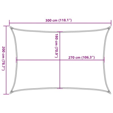 vidaXL Πανί Σκίασης Ορθογώνιο Κίτρινο 2x3 μ. HDPE 160 γρ./μ²