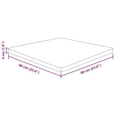 vidaXL Επιφάνεια Τραπεζιού Τετράγωνη 60x60x4cm Μασίφ Ξύλο Δρυς 1 τεμ.