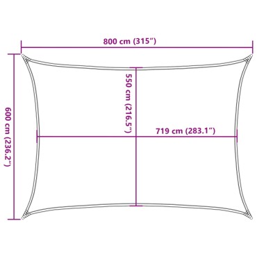 vidaXL Πανί Σκίασης Ορθογώνιο Κίτρινο 6x8 μ. HDPE 160 γρ./μ²